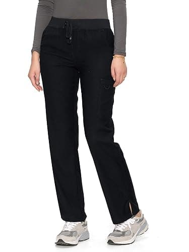 COZYFIT Scrub Pants for Women, Straight-Leg Cargo Pants | 3 Pockets, Drawstring Waist, Cargo Utility Fit, Soft & Breathable, with Working ID Card Ring, For Clinics, Office Labs Wear thumbnail 2