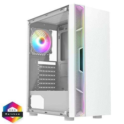 Gaming PC – Intel Core i5, GT 730 4GB Graphics, 16GB RAM, 1TB HDD + 128GB SSD, Windows 11 Pro, 22" Monitor, Keyboard, Mouse, Headset – High-Performance Gaming PC Bundle (Luna White) thumbnail 3