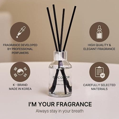 COCODOR Classic Reed Diffuser/Cashmere Vanilla/3.4oz(100ml)/1 Pack/Home Fragrance Scent Essential Oil Stick Diffuser for Bedroom Bathroom Home Décor thumbnail 3