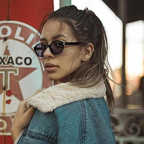 YAMEIZE Retro Oval Sunglasses Women Men Vintage Small Frame Sunglasses 90s Sun Glasses UV400 thumbnail 7