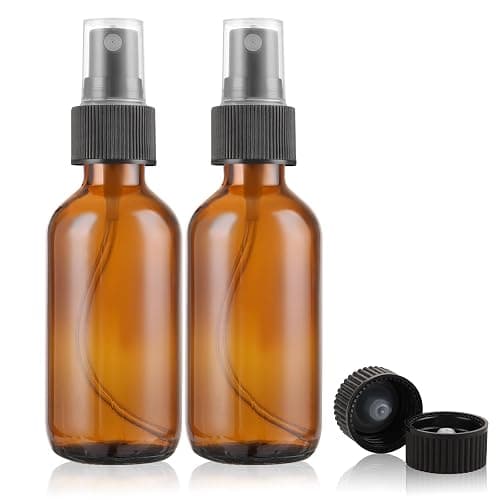 ASelected 60Ml Amber Glass Spray Bottle Small Reusable Travel Spray Bottle Homemade Cleaners And Aromatherapy (2Pcs) - Image 1