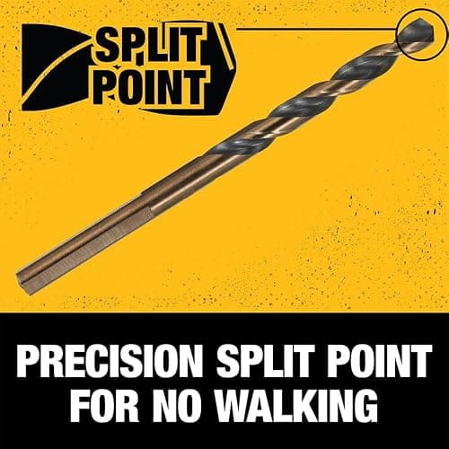 DEWALT Drill Bit Set, 3-Flats Shank,14-Piece, 135 Degree Split Point, for Plastic, Wood and Metal (DWA1184) thumbnail 3