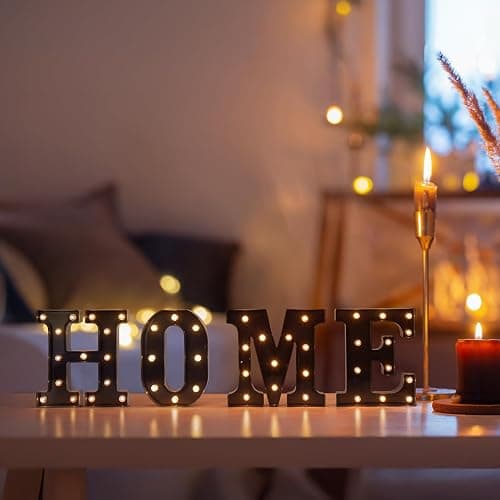 Foaky Black LED Letter Lights for Room Decor - Bedroom Wall Decor, Alphabet Lights for Home, Wedding, Party - Battery Operated （L） thumbnail 4