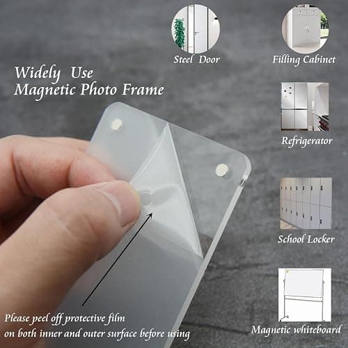 SULEPE 3.5x4.25” Magnetic Polaroid Picture Frame, Fridge Magnet Frame for Polaroid Now i-Type/600/SX-70/OneStep+/Instax Square Wide 300/200/210 Photo [3 Packs 6 Panels] thumbnail 4