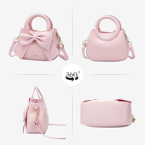 Small Purses for Women Crossbody Bag, Vegan Leather Crossbody Purses and Handbags with Top Carry Handle and Cute Bow Knot thumbnail 7
