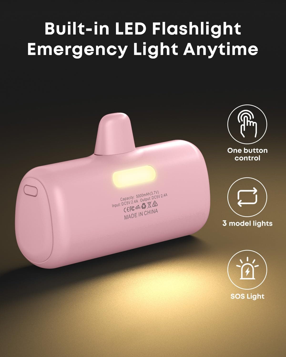 TOUGH ON Mini Portable Charger 5000mAh Power Bank PD Fast Charging, LCD Display Small Battery Pack Compatible with iPhone 14,13,12 Pro/Plus/Pro Max,11 and More thumbnail 8