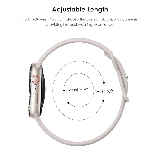 ZZL Sport Band Compatible with Apple Watch Bands 42mm(Series 10) 41mm 38mm 40mm, Soft Silicone Slim Thin Small Replacement Strap Compatible for iWatch Series 10 9 8 7 6 5 4 3 2 1 SE Sport Edition Women Men thumbnail 7