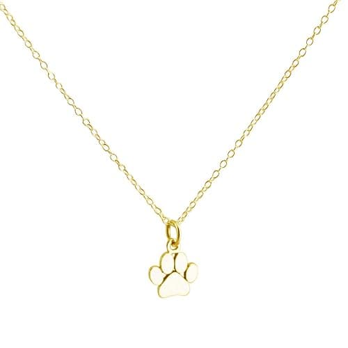 NOUMANDA Cute Paw Print Pendant Necklace Dog Necklace Cat Dog Two Tone Pubby Pet Animals Necklace for Women 18'' - Image 1