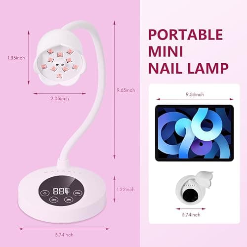 Makartt UV Nail Lamp - Luminoza 10W Mini Cordless UV Light for Gel Nails, Rechargeable LED Auto Curing Lampe UV with 4 Timers, Goosenecks UV Lamp for Nail Salon Home DIY Manicure thumbnail 7