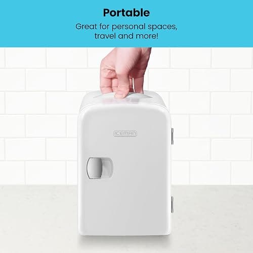 Iceman Mini Portable White Personal Fridge Cools Or Heats & Provides Compact Storage For Skincare, Snacks, Or 6 12oz Cans W/ A Lightweight 4-liter Capacity To Take On The Go thumbnail 6