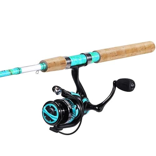 Sougayilang Fishing Rod and Reel Combo, 2-Piece 5-Foot 6-Inch Graphite & Fiberglass Rod, Durable and Strong, Quickset Anti-Reverse Fishing Reel (1Pack/2Pack) thumbnail 3