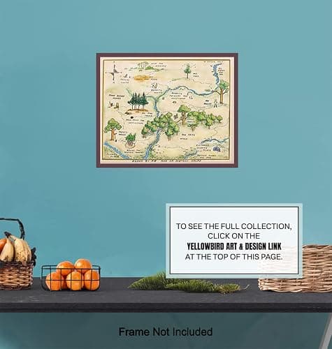 Winnie Pooh Nursery Decor - LARGE 11X14 - Toddler Baby Room Wall Art - Little Boys Bedroom Decor - Baby Shower Decorations - Vintage Hundred Acre Wood - Kids Wall Art - Girls Room Decor thumbnail 7
