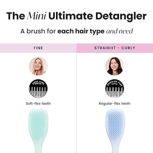 Tangle Teezer Ultimate Detangler Hairbrush, Eliminates Knots & Reduces Breakage, Mini Hair Brush for Travel, Small Hands & All Hair Types, Digital Lavender thumbnail 8