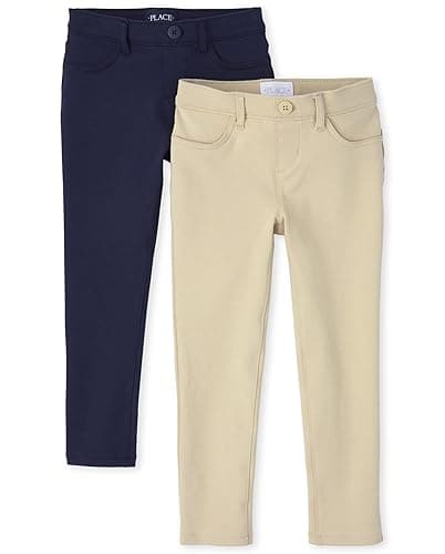 The Children's Place Girls Ponte Knit Pull On Jeggings - 6-7 Plus - Sandy/Tidal 2 Pack - 2 - Image 1