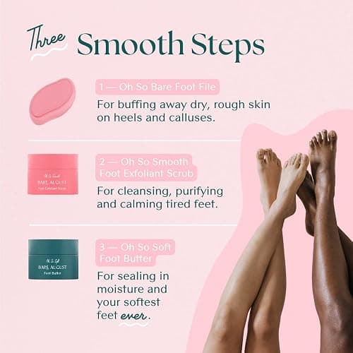 Bare August Glass Foot File Callus Remover- Heel Scraper & in Shower Foot Scrubber Dead Skin Remover - Pedicure Foot Buffer for Soft Feet thumbnail 3