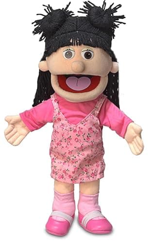 14" Susie, Peach Girl, Hand Puppet - Image 1