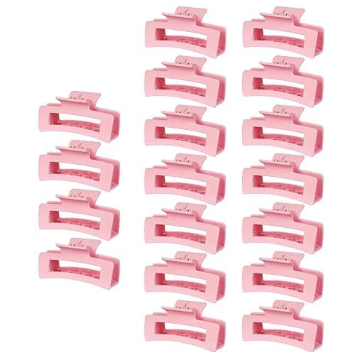18 Pack Hair Claw Clips,Hair Clips For Women,Large Hair Claw Clips For Thick Hair,Nonslip Matte Hair Clips Hair Accessories Women Girl Birthday Christmas Gift (18 Pack Pink) - Image 1