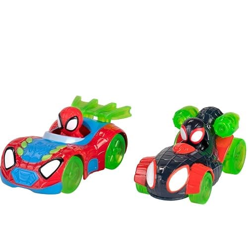 Marvel Spidey and His Amazing Friends Spidey’s Mega Jump HQ Track - 39-Inch Dual Race Track with Elevator, Control Center, Web Tunnels and Two Exclusive Amazing Metals Vehicles thumbnail 4