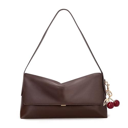 CATSEA Shoulder Bag for Women Vintage Medium Cherry Shoulder Hobo Bag Pu Leather Shoulder Bag Classic Handbag Hobo Tote - Image 1