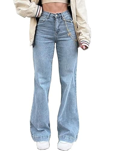 LQI Women's High Waist Baggy Boyfriend Jeans Distressed Wide Leg Denim Pants thumbnail 7