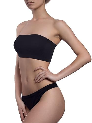 Bencailor 8 Pieces Bandeau Top for Women, Strapless Tubes Non Padded Seamless Bralettes Stretchy Sports Bra thumbnail 5