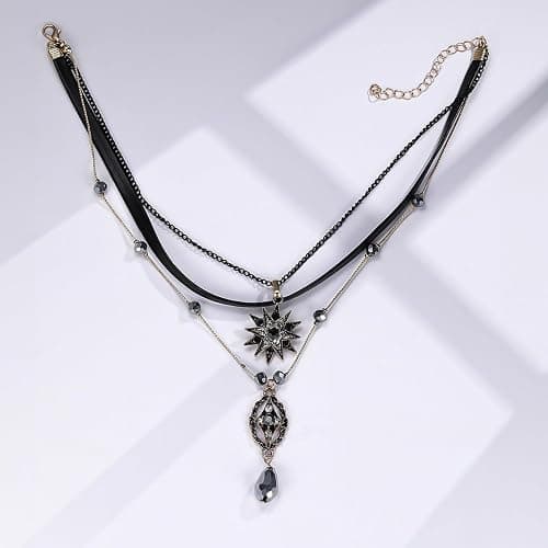 AILUOR Multilayer Necklace, Vintage Star Choker Chain Leather Pendant Layer for Women Jewelry thumbnail 5