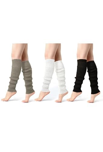 Passionbility Leg Warmers for Women - Leg Warmers 80s Ribbed Knitted Long Socks for Party Sports thumbnail 8