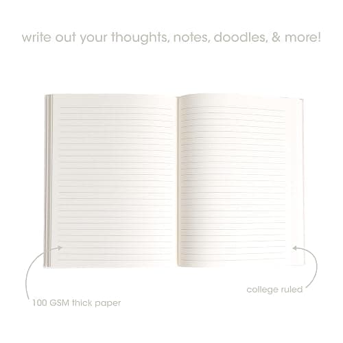 Pearhead Fabric Hardcover Journal Notebook 6x8 – Pointelle Embroidered College-Ruled Writing Journal with 200 Lined Pages, Pink thumbnail 5