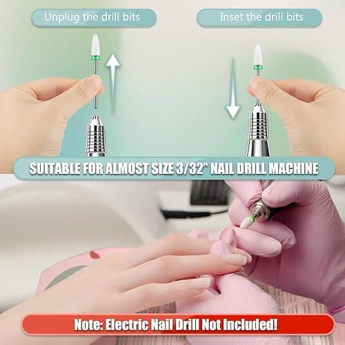 Depvko 13PCS Nagelfräser Aufsätze Bits Set, 3/32" Professionelle Bits für Nagelfräser Nail Tech, Hartmetall Diamant Keramik Efile Nagel Bits mit Bürste, Nagelhautentferner Bits für Acryl Gel Maniküre thumbnail 5