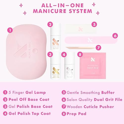 Olive & June Gel Starter Kit | Includes Nail Tools, Peel-Off & Gel Base Coats, Top Coat, & LED Lamp | Easy At-Home Manicure Kit | 15-Free, Vegan, Cruelty-Free thumbnail 4