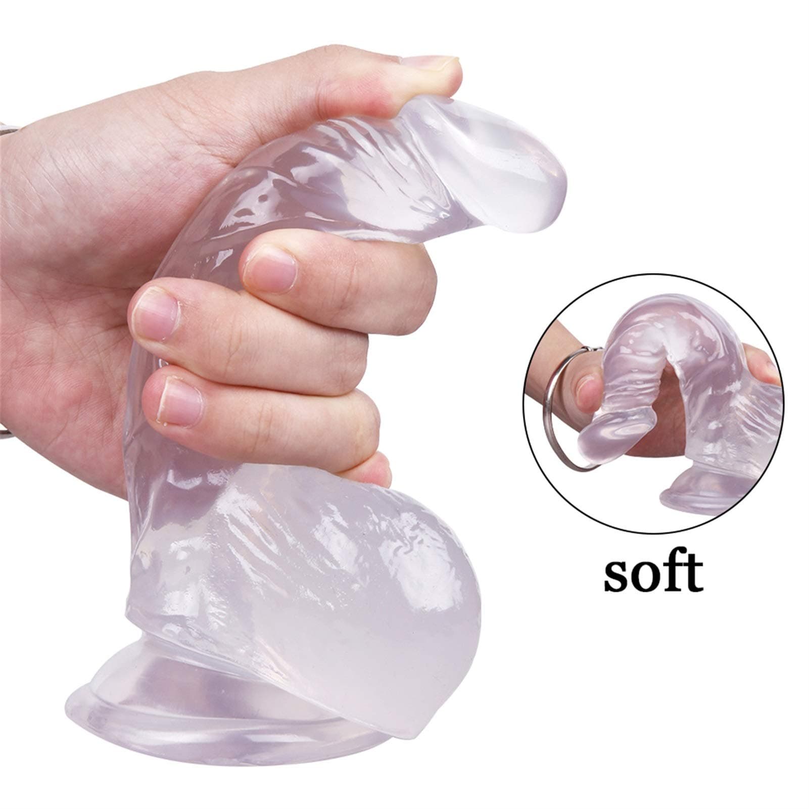 Somatosensory Smooth Decompression, No Static, High Elasticity, Perfect Size, Refreshing Experience A145789 Yrrrddxxoo (Color : Clear) thumbnail 4