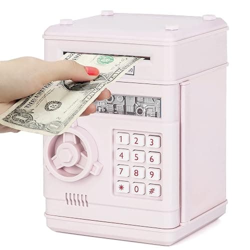 Refasy Piggy Bank Cash Coin Can ATM Bank Electronic Coin Money Bank for Kids Age 3-12, Money Savings Box Mini ATM Coin Bank Toys Gifts for 3 4 5 6 7 8 9 10 11 12 Year Old Boys Girls - Image 1