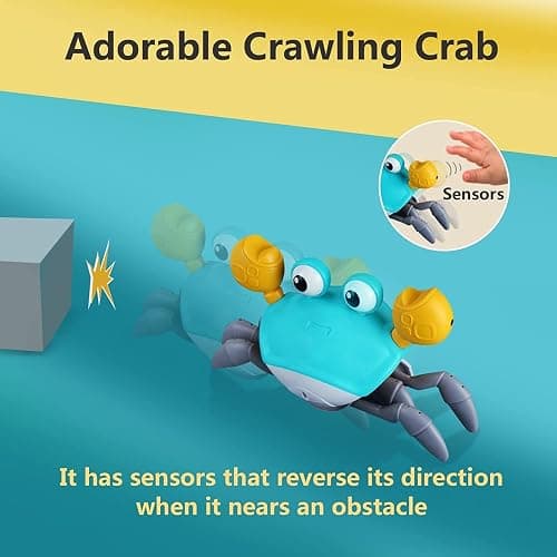 control future Crawling Crab Baby Toy - Infant Tummy Time Toys 3 4 5 6 7 8 9 10 11 12 Babies Boy 3-6 6-12 Learning Crawl 9-12 12-18 Walking Toddler 36 Months Old Music Development 1st Birthday Gifts thumbnail 4