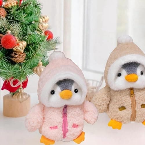 Christmas Plush Penguin Stuffed Animal 9.8" Cute Stuffed Penguin Plush Toys | Penguin Stuffed Animals with Fuzzy Fleece Jacket and Hat Little Plush Dolls for Boys Girls, Birthday Gifts thumbnail 5