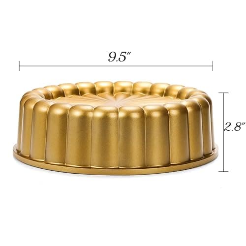 Goaste 9.5 Inch Charlotte Cake Pan, Reusable Fluted Mold, Nonstick Aluminium With Flower Shape for Cheese, Chocolate, Strawberry Shortcake, Brownie Tart Pie thumbnail 4