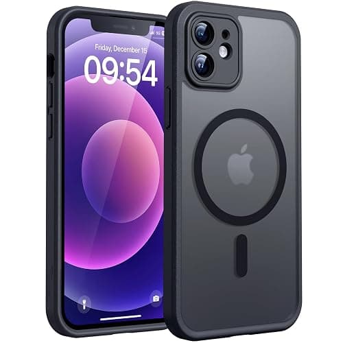 TOCOL Magnetic for iPhone 12 Case, Upgraded Full Camera Protection, Fit for MagSafe, Rugged Phone Case for iPhone 12 6.1 Inch, Drop Protection, Anti-Scratch, Black - Image 1