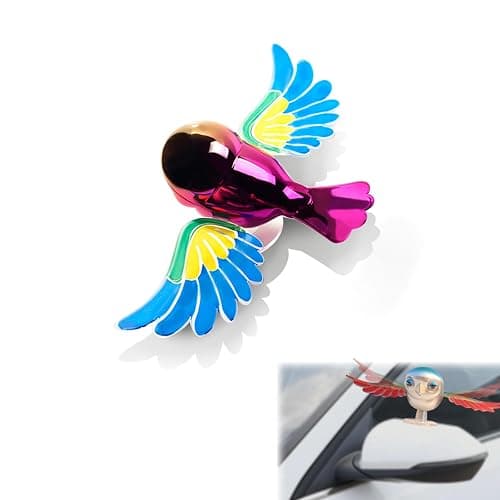 Bionic Flying Bird, Funny and Cute Car Decoration, Wings Swing with Wind, Suitable for Car, Motorcycle Mirrors and Helmets (Blue) - Image 1