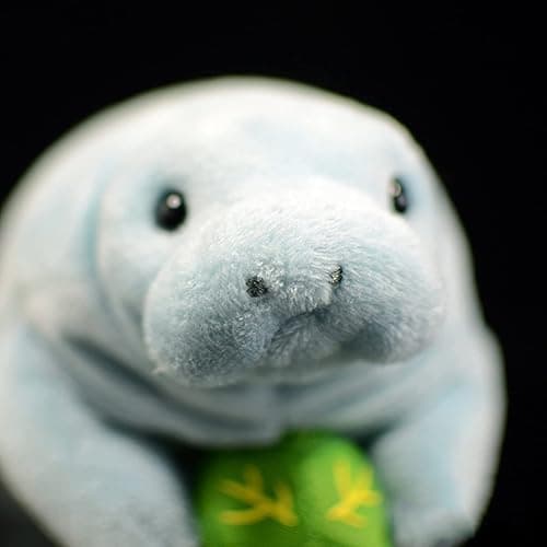 Frankiezhou Home Manatee Plush Toy - Blue 7 inch Lifelike Manatee Stuffed Animal, Soft Realistic Simulation Sea Manatee Animal Plush Gift Collection for Kids thumbnail 4