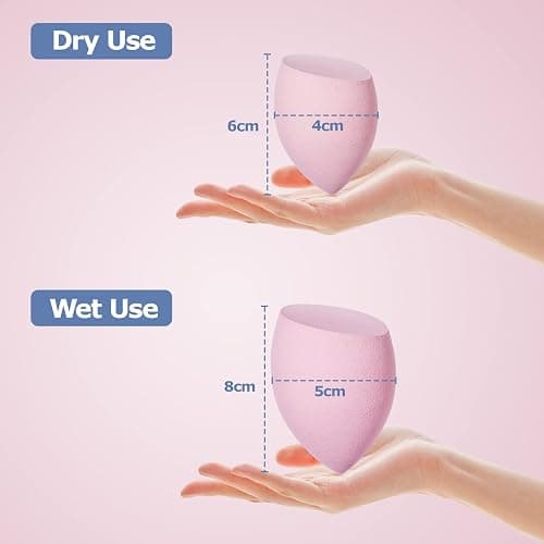 Beauty Blender, 8 Pièces éponge Fond de Teint éponge Maquillage pour Fonds de Teint, Poudres Liquides, Etc, éponge de Maquillage Existe en 3 Formes-Violet (Rose) thumbnail 2