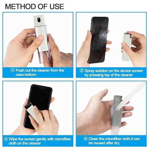walrfid Car Screen Cleaner Spray, Electronic Touchscreen Mist Cleaning Brush Kit for TV, Laptop, iPad, iPhone, Cellphone, MacBook Pro, Tablet, PC, Computer, Monitor, LCD Screens, Eyeglasses - Cream thumbnail 3