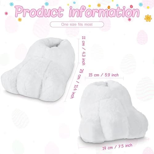 Geyoga Easter Adult Bunny Shoes Rabbits Foot Shoes Bunny Feet Slippers White Costume Slippers Adult Cartoon Feet thumbnail 3