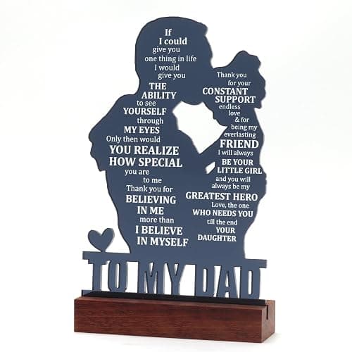Dad Gifts from Daughter - Meaningful Fathers Day, Birthday, Christmas Sentimental Present for Father, Step Bonus Dad Daddy Papa Pop Old Man Acrylic Keepsake Plaque for Desk Decor Office Home - Image 1