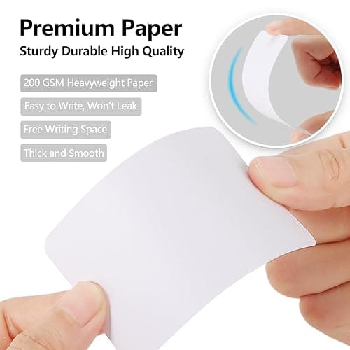MaxGear 100Pcs Blank Business Cards, 3.5" x 2" Kraft Paper Note Card, Thank You Cards, Small DIY Message Card for Business, 200 GSM White Cardstock thumbnail 4