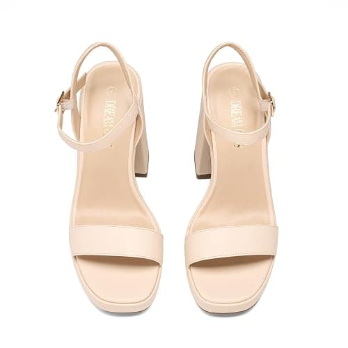 DREAM PAIRS Heels for Women Block Chunky Platform High Heels Open Toe Fashion Wedding Party Evening Prom Dance Ankle Strap Dress Pump Sandals Shoes thumbnail 6