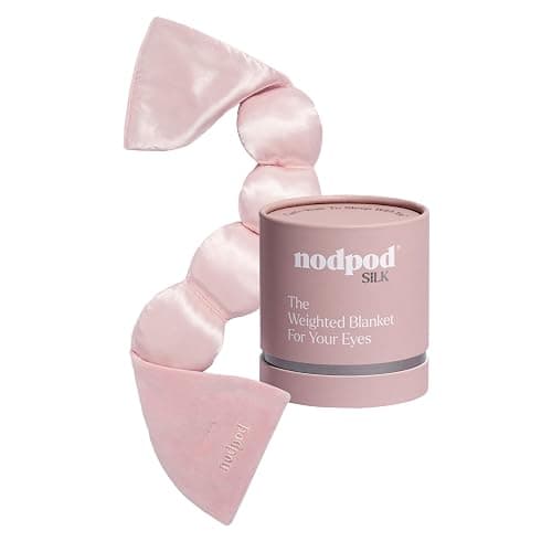 Nodpod Mineralized Silk Gentle Pressure Sleep Mask - Strap-Free, Light-Blocking Design for Sleep, Travel & Relaxation - Weighted Eye Pillow, Machine Washable (Petal) - Image 1