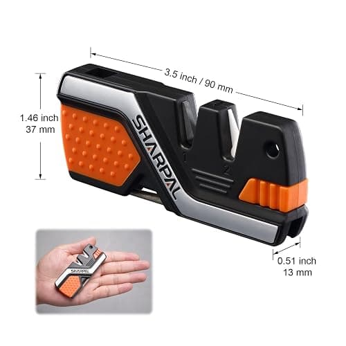 SHARPAL 101N 6-in-1 Pocket Knife Sharpener & Survival Tool – Diamond Sharpening Rod, Fire Starter Ferro Rod, Whistle – Sharpens Straight & Serrated Blades, Repairs & Hones Knives Fathers Day Gift thumbnail 3