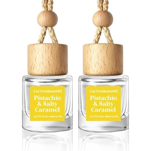 HoogaLife Car Air Freshener Diffuser 2 Pack Hanging Pistachio Salty Caramel Car Air Freshener for Women 45+ days Long Lasting Fragrance Made in USA (P62) - Image 1