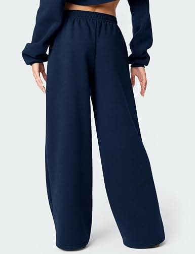 LOMON Wide Leg Sweatpants Women Fleece Sweat Pants Fall Clothes 2025 Teen Girl Baggy Jogger Sweatpant with Pockets thumbnail 3