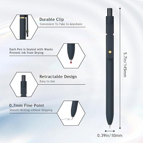Ddaowanx Gel Pens, 0.7mm Quick Dry Black Ink,Fine Point Smooth Writing Pens,Office School Supplies,Gifts for Women Man(6Pcs Black White Gray, Black) thumbnail 3