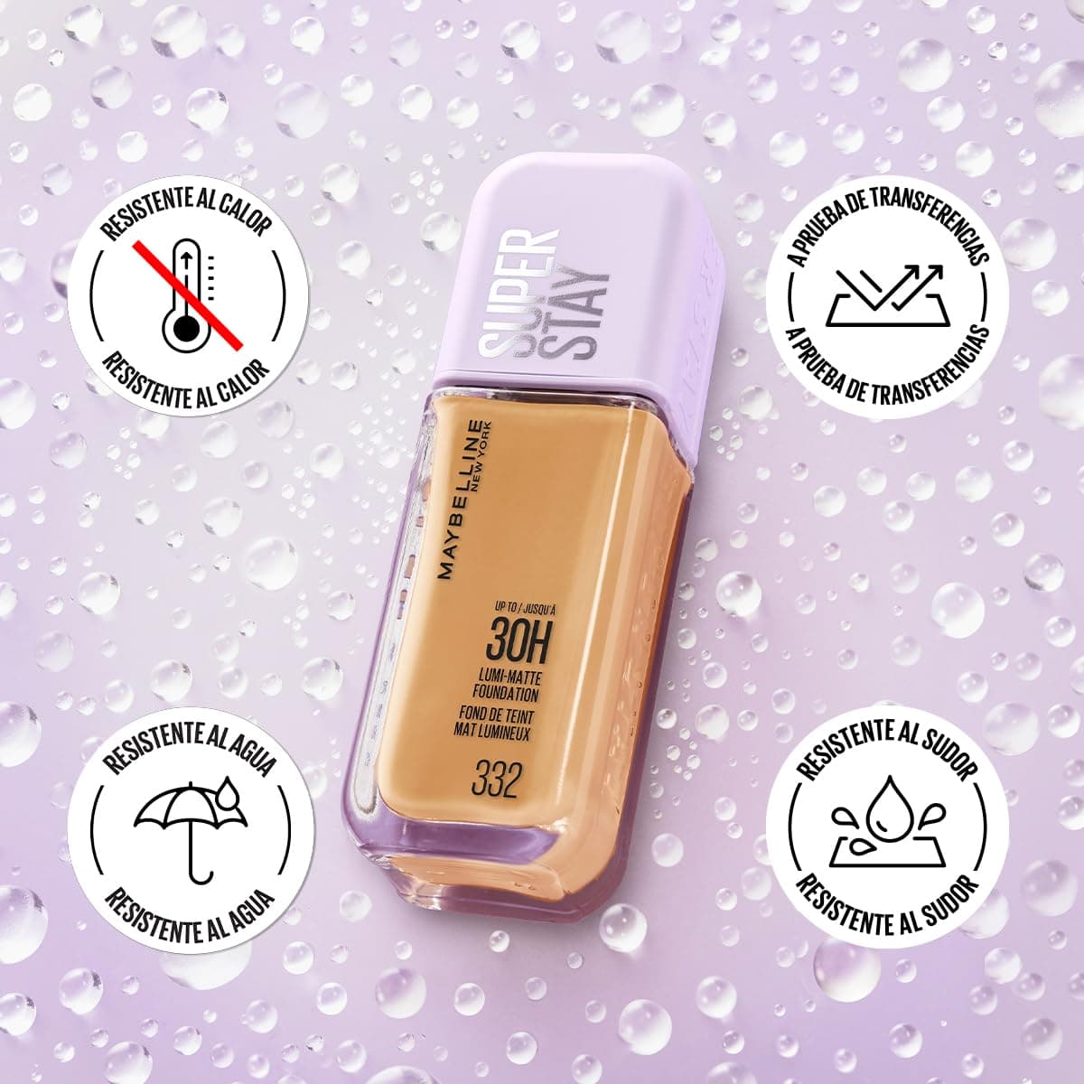Maybelline Base de maquillaje líquida Superstay Lumi Matte Tono 220, 40ml - Efecto mate luminoso hasta por 30H, fórmula ligera de larga duración a prueba de agua y sudor, cobertura media a alta - 220 thumbnail 8